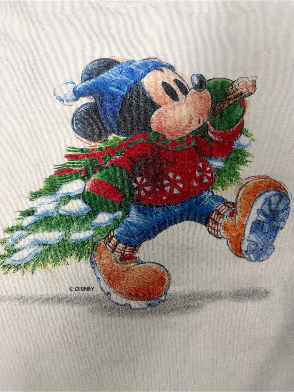 VTG 1996 Walt Disney Studios Christmas Mickey Sweatshirt - XL